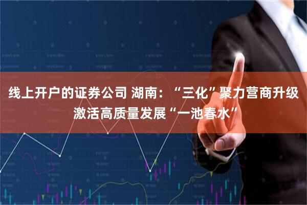 线上开户的证券公司 湖南：“三化”聚力营商升级 激活高质量发展“一池春水”