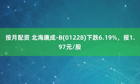 按月配资 北海康成-B(01228)下跌6.19%，报1.97元/股